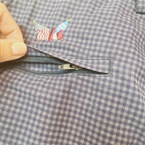 Peter Millar Shorts Blue Checkered Sz 38 - Picture 5 of 8